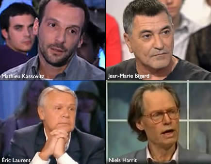 Bigard, Laurent, Kassovitz and Harrit on French TV